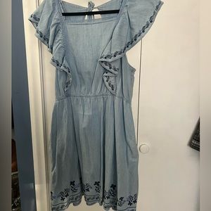 Old Navy Mini Jean dress tie back with pockets